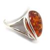 Серебряное кольцо с янтарем 'Inspiration' - 16x10 мм