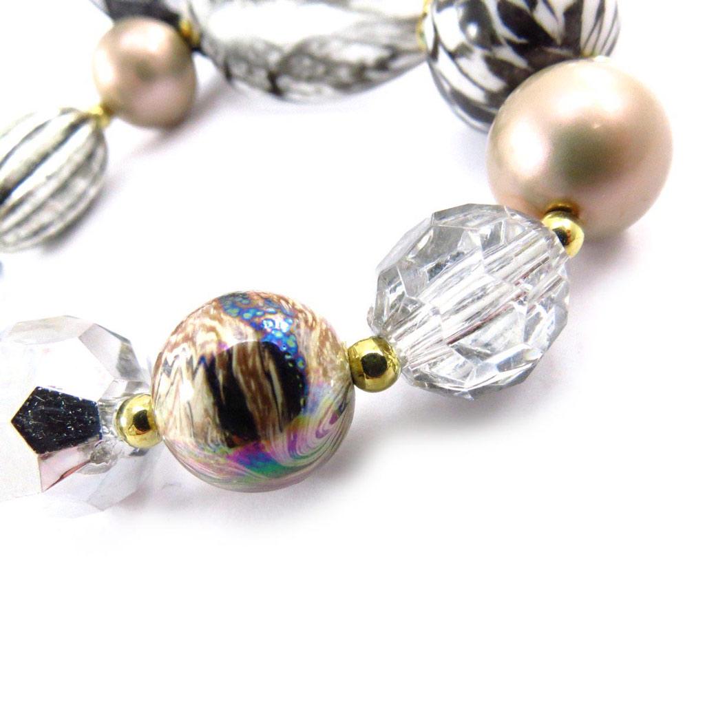 Les Trésors De Lily [J6845] - Дизайнерский браслет 'Scarlett' бежевый, золотой, серебряный