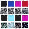 Kids Girls Ballet Dance Sport Racer Back Crop Top with Shorts Gymnastics Activewear