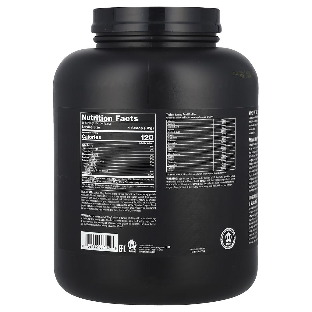 Animal, Whey Protein Powder, Cookies and Cream, 4 lb (1.81 kg)