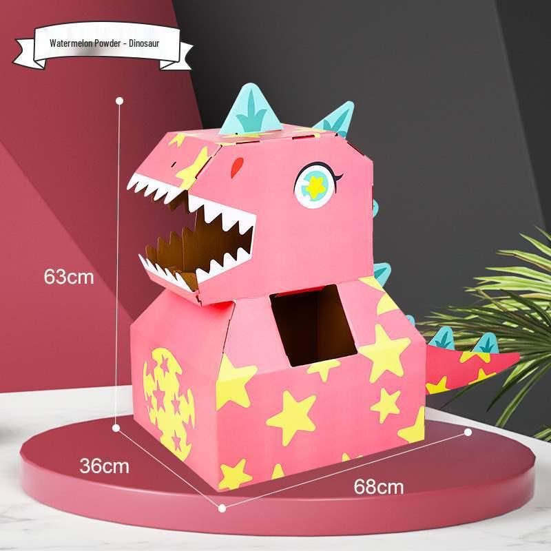 Children's Day DIY Dinosaur Cardboard Model - Wearable Toy Inspired by TikTok