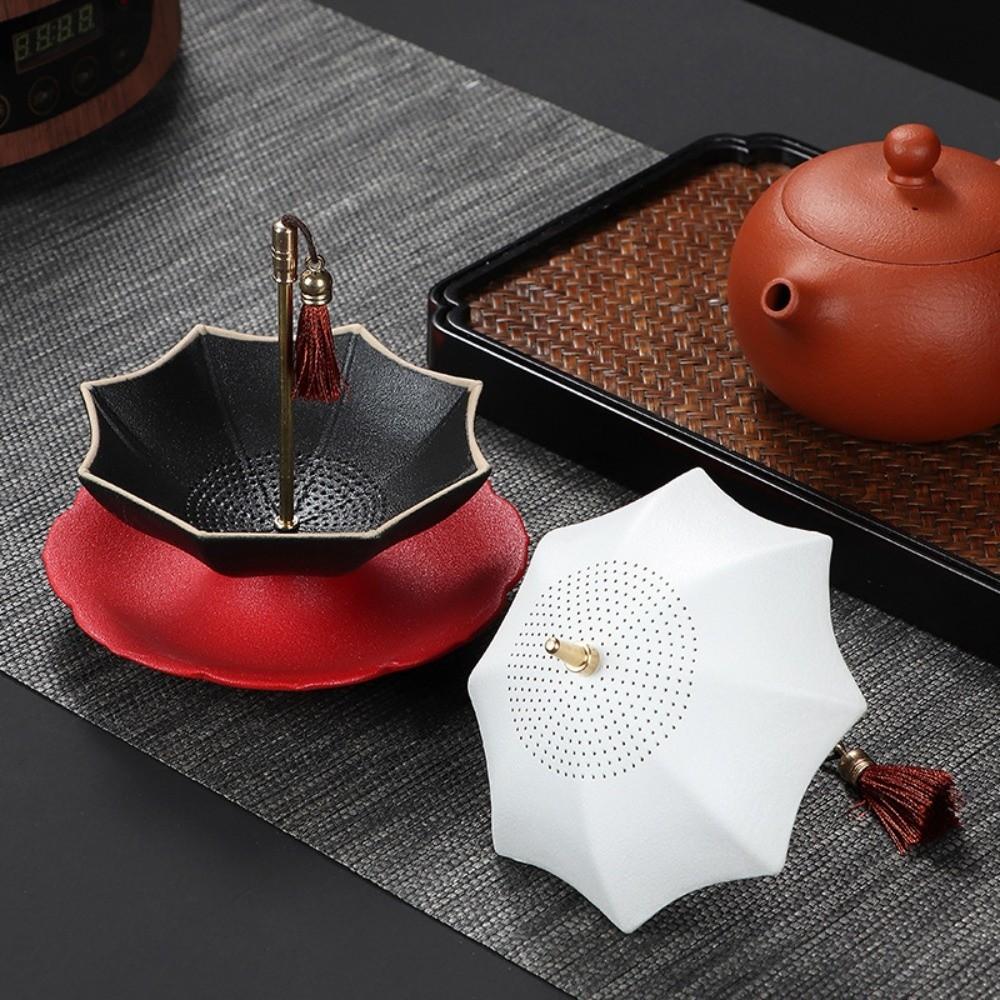 Chinese Style Tea Infuser Tea Tray Set Traditional Blue and White Porcelain Tea Filter Tea Room