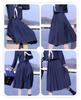 Uniform Skirt Plain Navy Black Length Pleated Skirt Long School Skirt High School Girl Cosplay Pleated Skirt JK Sailor Suit Skirt Uniform Skirt Navy