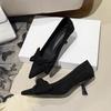 BEIJIANI Women's Pointed Stiletto Heels with Bow - Spring/Autumn Style