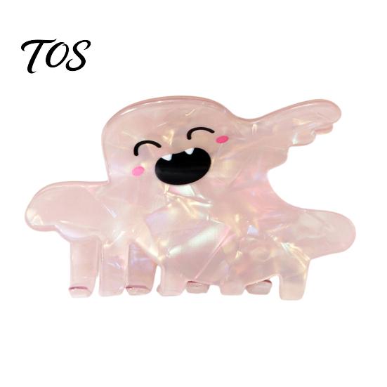 Colorful Gradient Hair Clip Halloween Claw, Cute Ghost Gripper, Firm Grip with Medium Length Shimmer for Long Hair, Comfortable Stylish Accessories