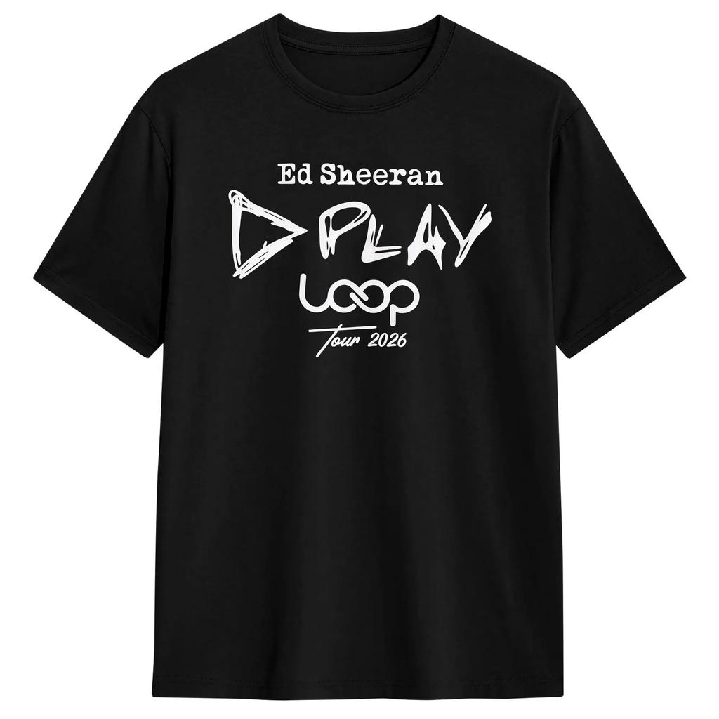 Ed Sheerans Loop Tour 2026 T Shirt For Men Cotton Vintage Tshirts Round Neck Tees Short Sleeve Clothing New Arrival
