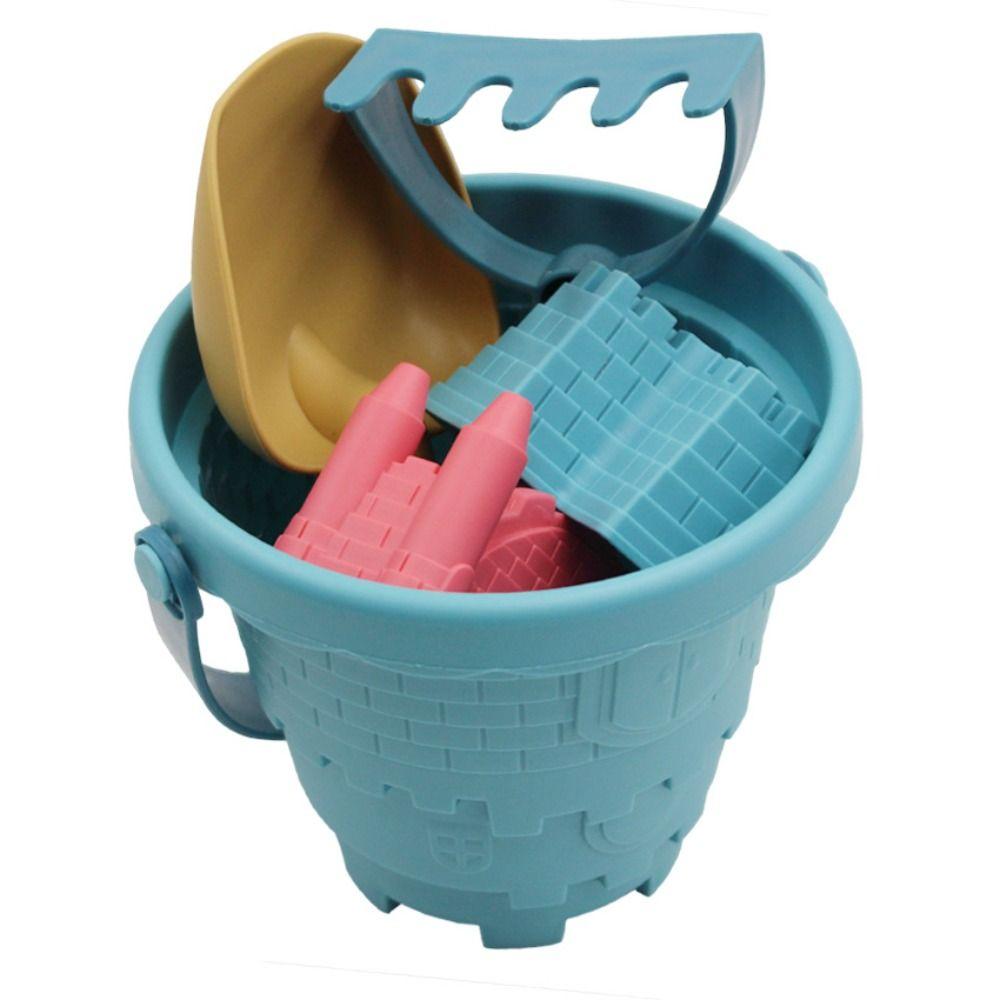 Parent-Children Interactive Beach Castle Bucket Sand Toys Set Digging Sand Kit Shovel Rake Mold