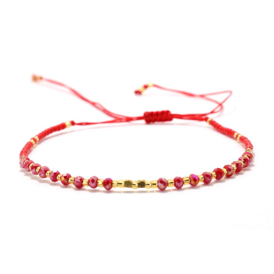 Стеклянный хрустальный бисер изысканный маленький браслет женский рисовый бисер нить ручная работа пара счастливая ручная веревка для подруг