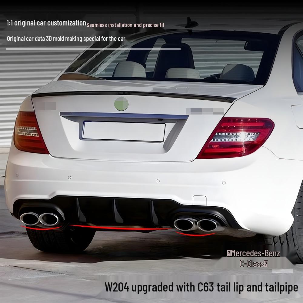 Compatible Mercedes-Benz C-Class W204 (2010-2014) C63 Rear Diffuser Tailpipe Modification Accessory