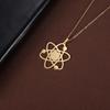 Ожерелье с подвеской Atomic Model из нержавеющей стали для женщин и мужчин, золотистая цепочка, аксессуары, модные ювелирные изделия, подарок