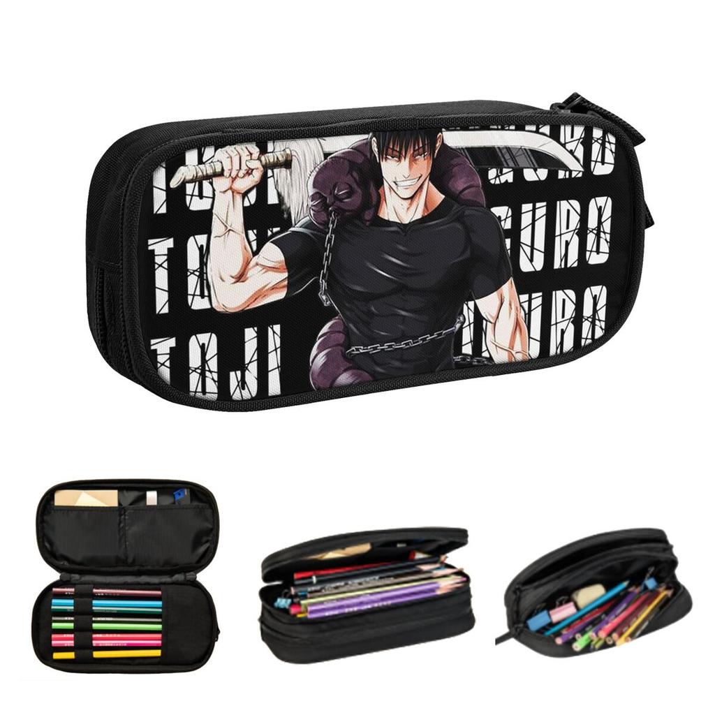 Jujutsu Kaisen Toji Fushiguro Pencil Cases for Students School Pen Box Pencil Bag Large Storage Pencil Pouch