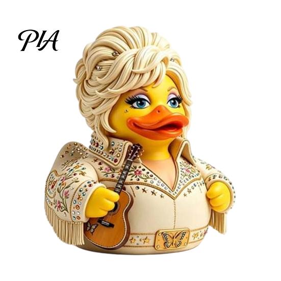 Musical Theme Home Decor Charming Duck Novelty Ornament, with Guitar Collectible Gifts for Musicians Decor, Decorative Sculpture Shelf Cabinet Display