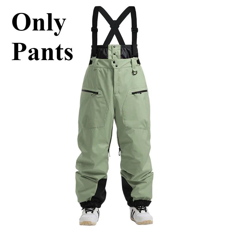 Winter New Skiing Pants Thickening Warm Ski Overalls Men Loose Snow Clothes Outdoor Windproof Snowboard Trousers Waterproof Pant