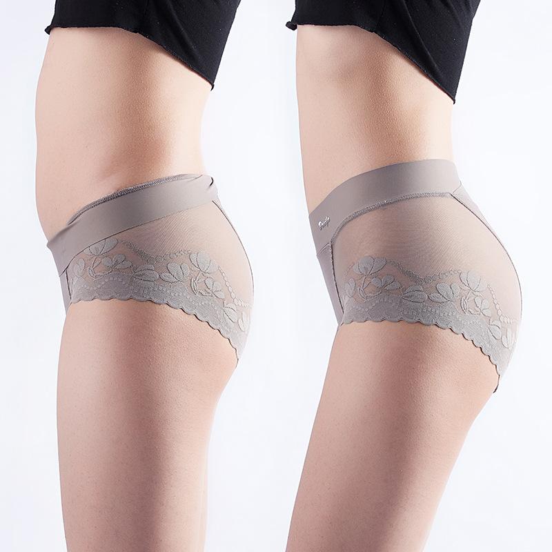 Женские роскошные атласные трусики с контролем живота, летние сексуальные кружевные трусы с высокой талией, большие размеры, хлопковые дышащие трусы с промежностью, нижнее белье