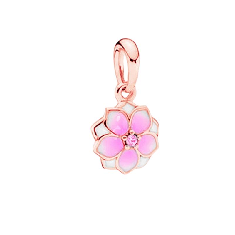 Блестящие Шарм-бусины с Покрытием Rose Gold Подвески Оригинальные Браслет-змея Браслет-цепочка Бусины Для DIY Украшений Подарок Женщине