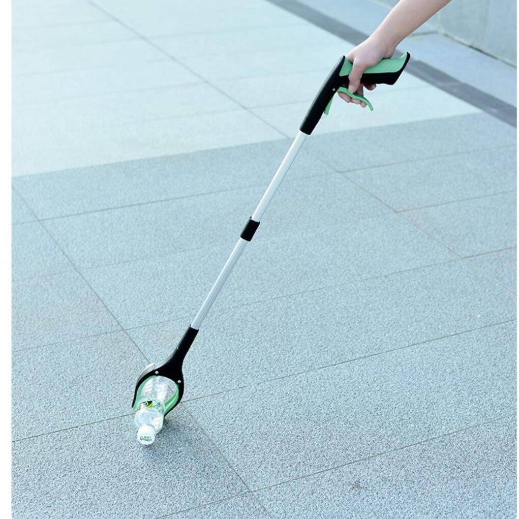 Foldable Aluminum Trash Picker: High-Altitude Reach, Hygiene Clamp, Sanitation Clip, Item Retriever.