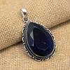 Blue Sapphire Lab-Created Gemstone 925 Solid Sterling Silver Handmade Jewelry Pretty Pendant For Women