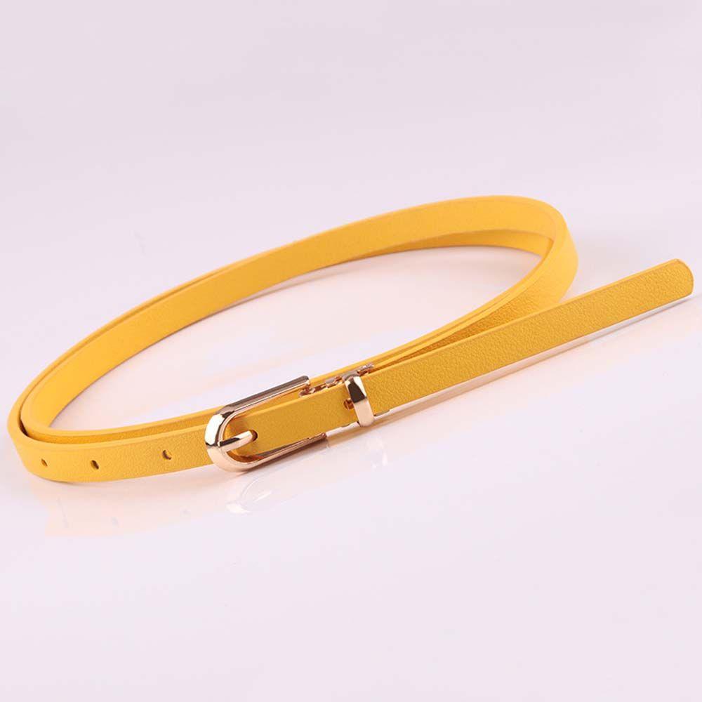 Skinny Elegant Candy Color Women Female Thin Waistband Waist Belts Dress Strap Pu Leather Belt