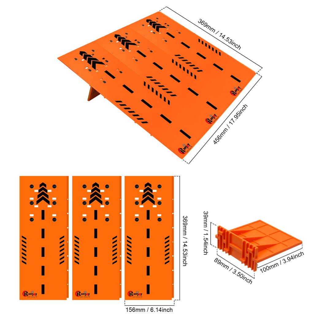 RC Car Jump Ramp Plastic RC Stunt Playset for 1/12 To 1/24 Scale Remote Control Vehicle