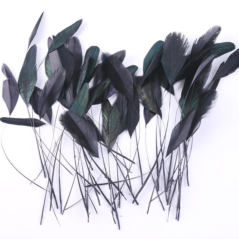 Diy Feather Green Light Tear Off Black Tail Feather Jewelry Accessories Crafts Decoration Diy Handmade Materials