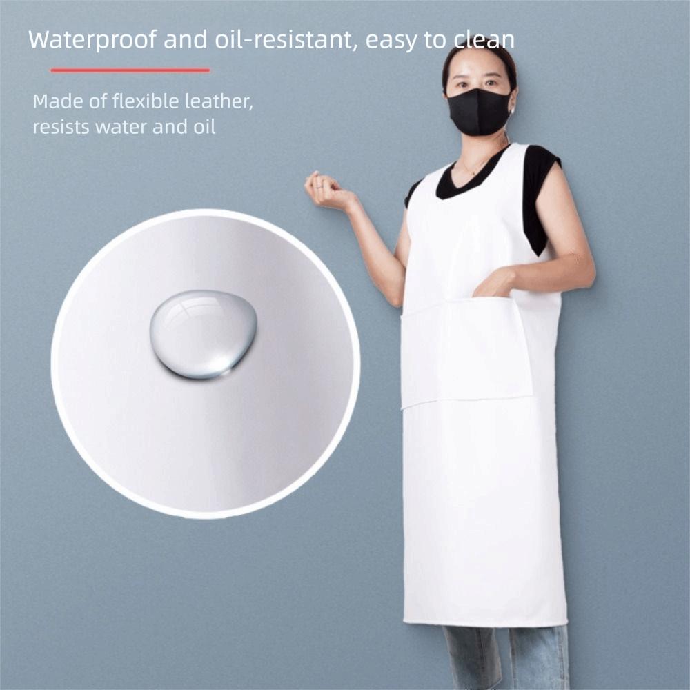 Oil-proof Work Smock Waterproof Cooking Work Clothes Durable Kitchen Apron  Lab Work
