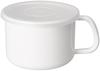 Nodahoro Enamel Storage with with Seal White Made In Container, Heat-Resistant, Handle, Round, Large, Lid, See-Through, Series, Japan, MS-14M