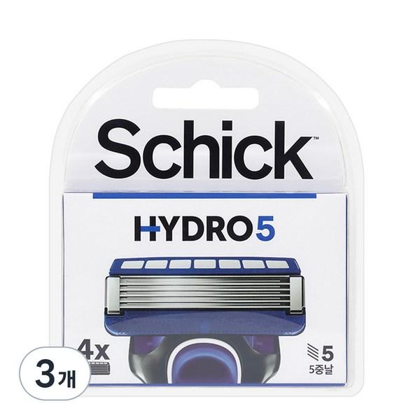 Schick Hydro 5 Basic Razor Blades, 4 Packs, 3 Pieces ,Korean Razor Blade