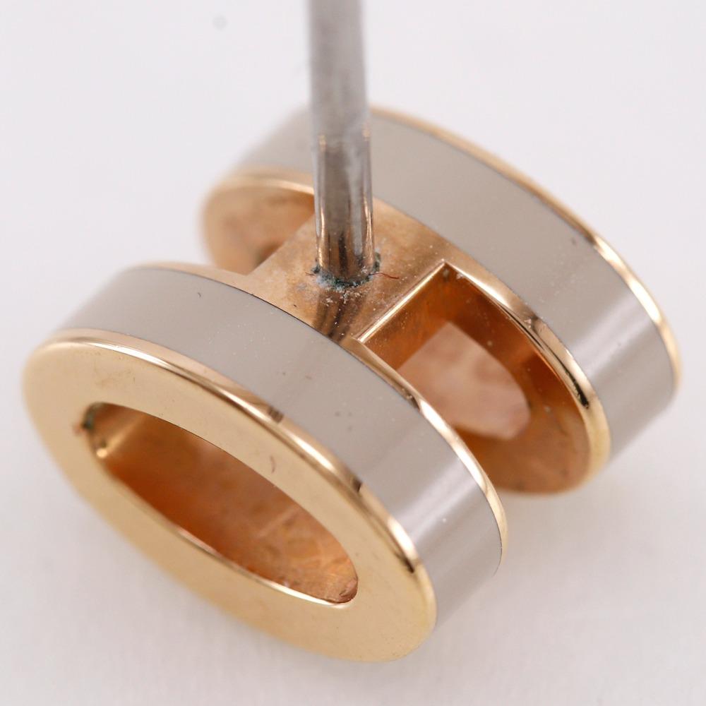 HERMES pop ash mini Piercing H-shaped Marong rasse Gurege lacquer/Rose Gold Plated 2g Women Used