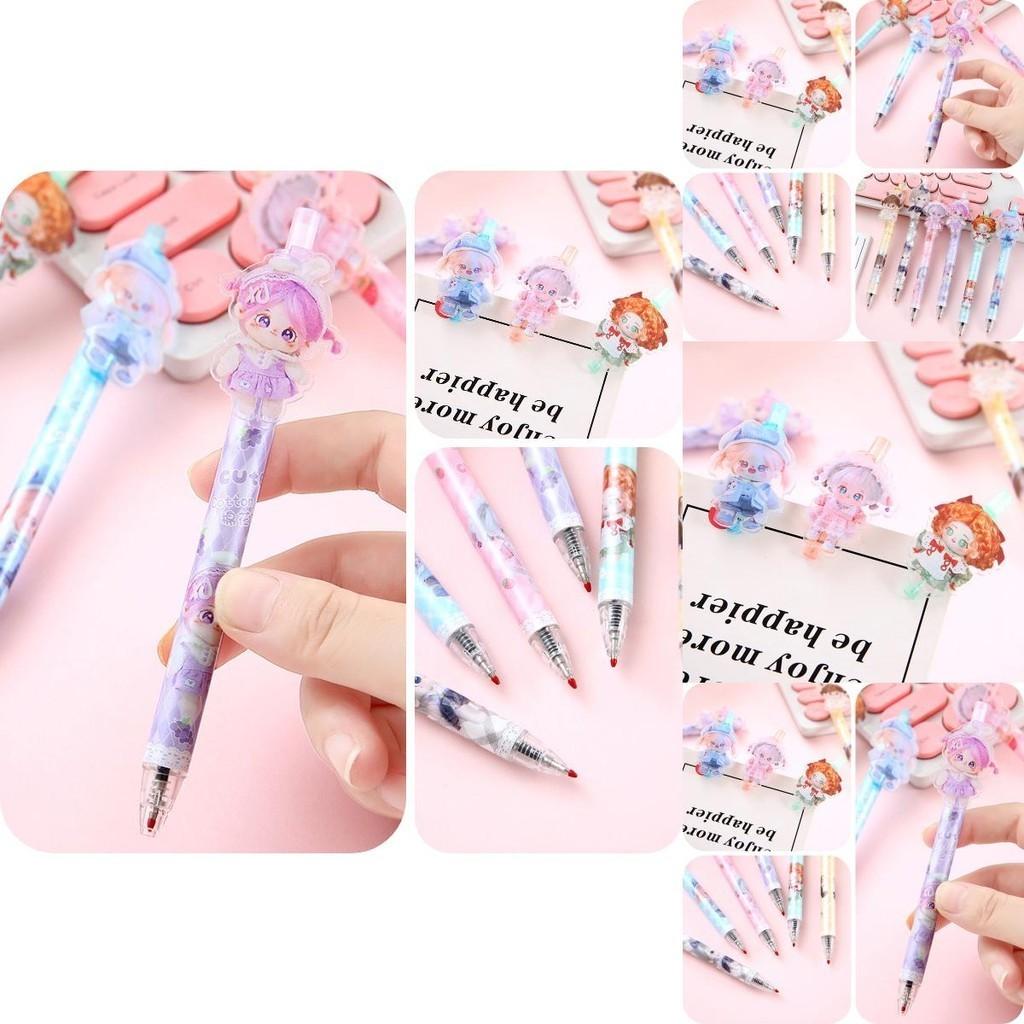 48-piece Box Of 0.5mm Cartoon Cotton Doll Sticky Push Pens Great For Students And Girls 926)