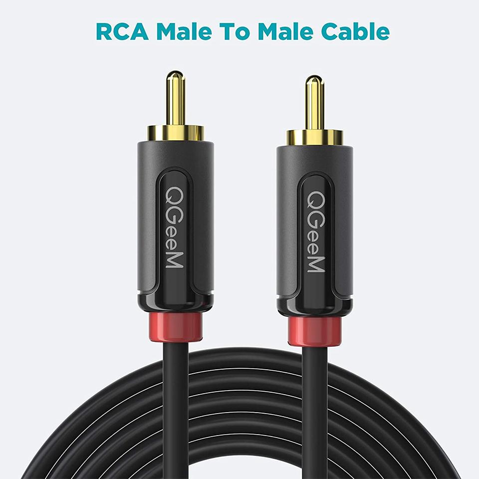 QGeeM Кабель RCA к RCA, разъем-сплиттер, аудиокабель RCA, стерео Aux провод для ТВ, CD, DVD, VCD, радио, усилитель звука, консоль