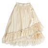 Ruffles Lace Skirts Women Spring Summer High Waist Elegant Mid Length Women's Skirts