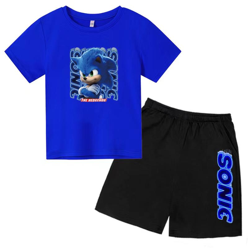 Kids Fashion T-shirt Anime Smart Justice Brave Animal Print Boys Girls Toddler Top + Shorts Casual Sport Charming Set