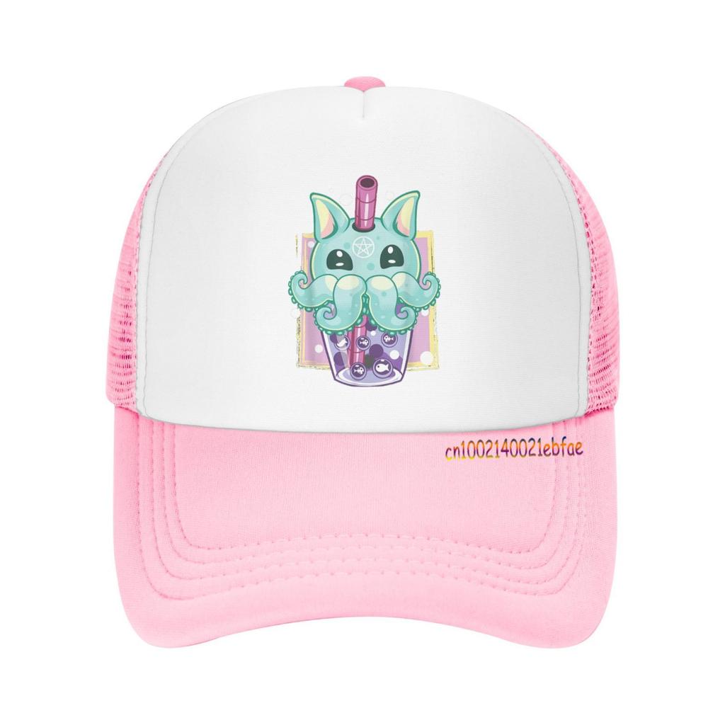 Kawaii Pastel Goth Creepy Creature Boba Bubble Tea Vaporwave Кепка для женщин Спорт на открытом воздухе Бейсболки Модные унисекс шляпы Snapback