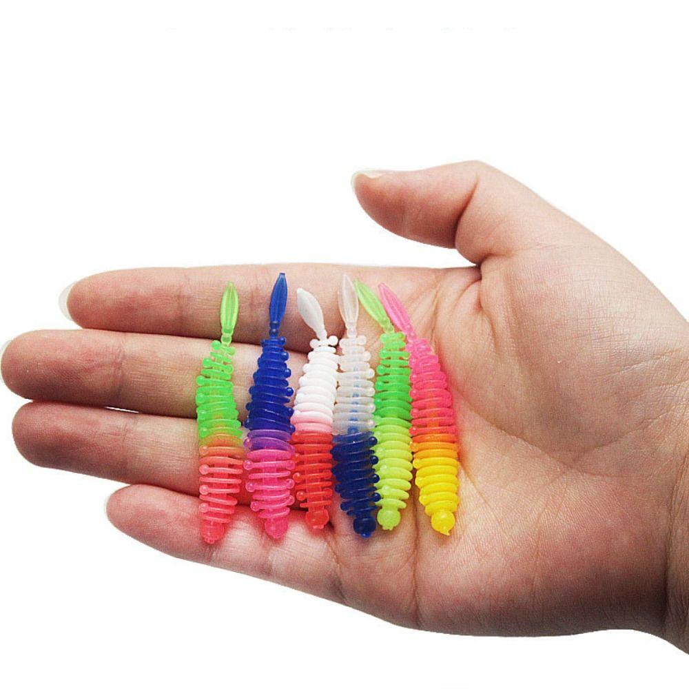 10PCS 5.5cm/1g Soft Fishing Lure PVC Soft Plastic Worm Lures New Fishing Tackle  Ocean Sea