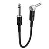15cm Patch Cables for Guitar Effects Pedals, Black, L-S Plug, 6in/15cm, 1 Cable