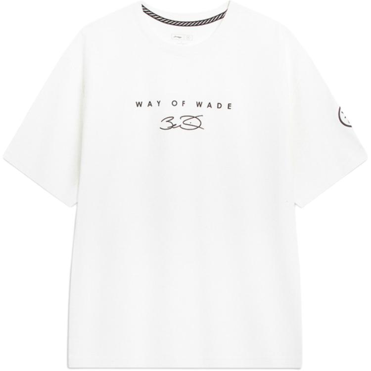 Футболка Li Ning Wade Series, дышащая, повседневная, удобная, для тренировок, с круглым вырезом, свободного кроя, спортивная, с коротким рукавом, для мужчин, стандартная, белая, AHST049-2