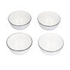 4PCS 6in Soup Bowl White Ceramic Noodle Bowl Eco Friendly Rice Bowl for Kitchen Restaurant