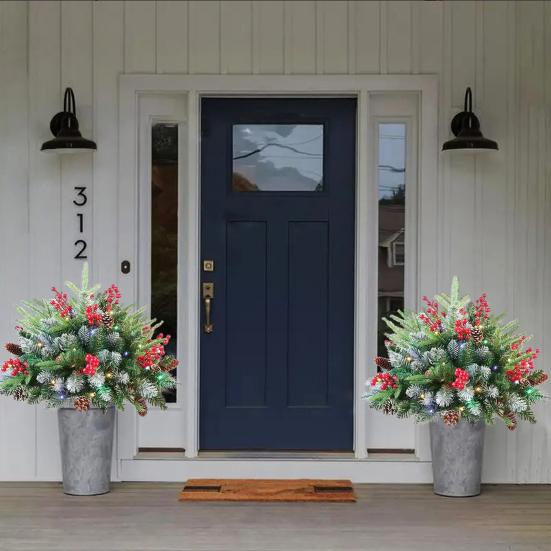 Дюймовый Подсвеченный Искусственный Рождественский Наполнитель для Урны Работающий от Батареек Предварительно Подсвеченный Рождественский