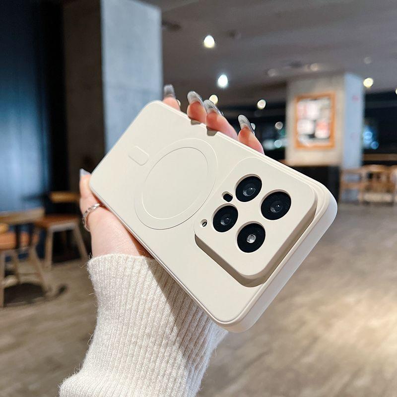 Простой однотонный матовый чехол с магнитной фиксацией Magsafe подходит для мобильного телефона Xiaomi Mi 14, всесторонний 15pro, противоударный, для Xiaomi 13pro