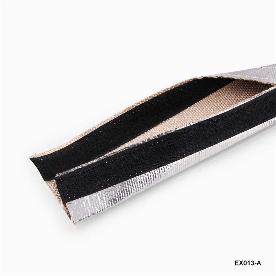 Metallic Heat Shield Thermal Sleeve Insulated Wire Hose Cover L:910MM W:100MM