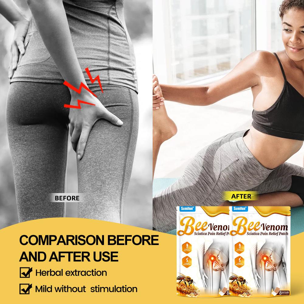 8pcs/bag Plaster Application of Bee Sciatic Patch Alleviates Sciatic Nerve Discomfort