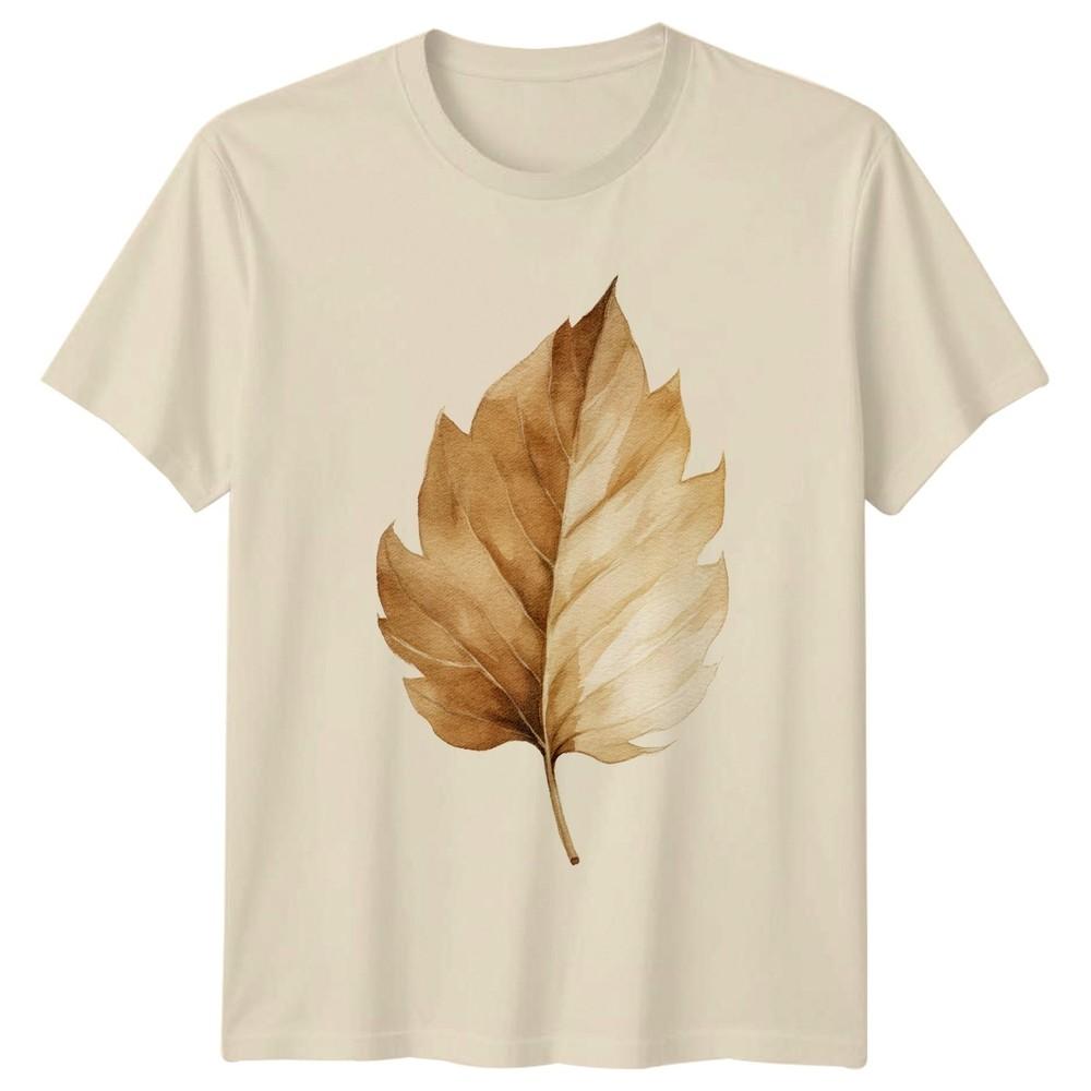 Watercolor Botanical Dried Autumn Leaf TShirt Fall Foliage Nature