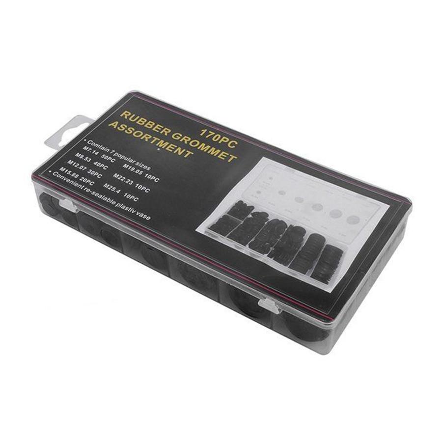 170 шт. 7 размеров, черная универсальная автомобильная резиновая втулка, заглушка для отверстия в брандмауэре, прокладка для провода