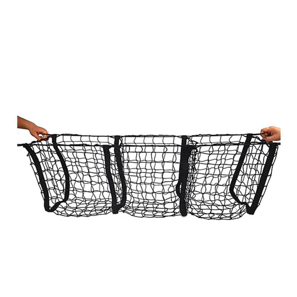 Three Pocket Cargo Net Mesh Storage Cargo Trunk Organizer Car SUV Pickup Truck Bed Black Net Auto Storage Organizer Trunk Net