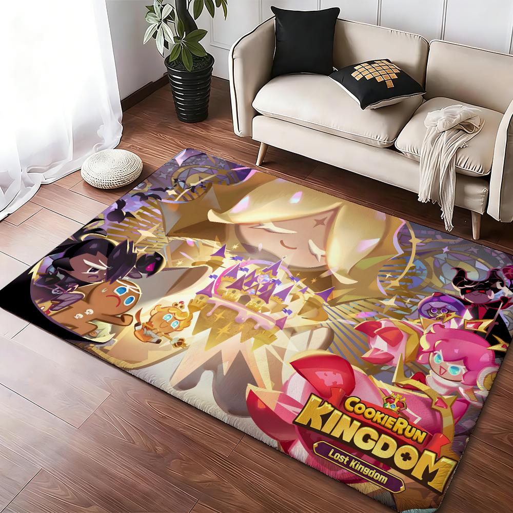 Cookie Run Kingdom Floor Mat Soft Thickened Absorbent Non-Slip Bedroom Living Room Door Mat Home Decor Flannel Rugs