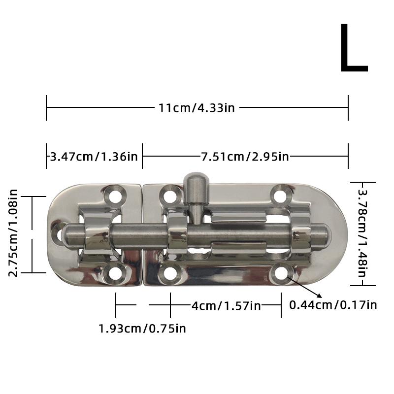 60/90/100MM 316 Marine Stainless Steel Boat Door Lock Latch Slide Bolt Clasp Heavy Duty Slide Barrel Bolt for Marine Boat Window/Door/Hatch/Cabinet