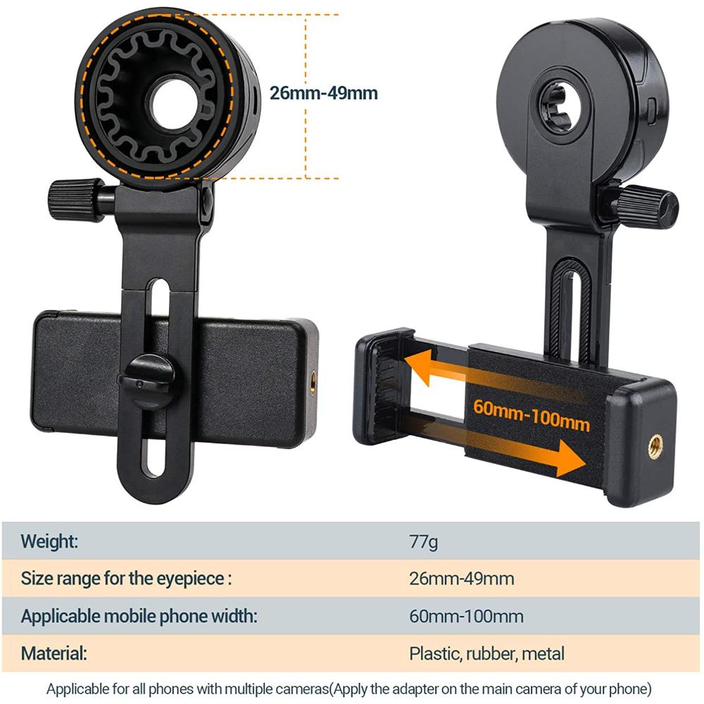 Upgrade Universal Cell Phone Adapter Bracket Clip Mount Soft Rubber Material For Binocular Monocular Spotting Scope Telescope