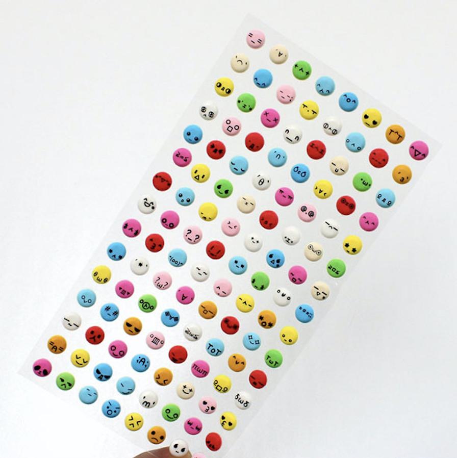 Petit Fancy Наклейки с выражением лица (по 10 шт. каждая) — 13 вариантов [корейский/украшения/скрапбукинг своими руками]