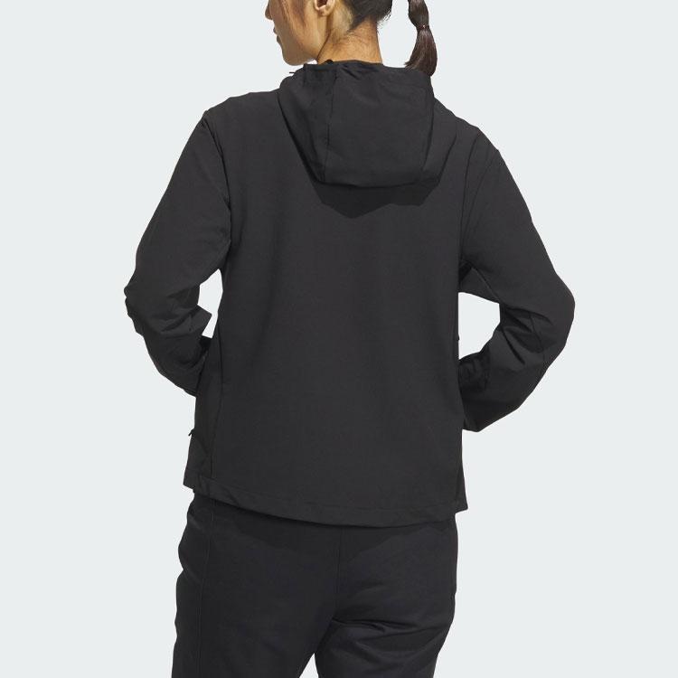 adidas Женская ветрозащитная куртка Terrex с капюшоном из мягкой ткани с начесом для активного отдыха Черная IL9013