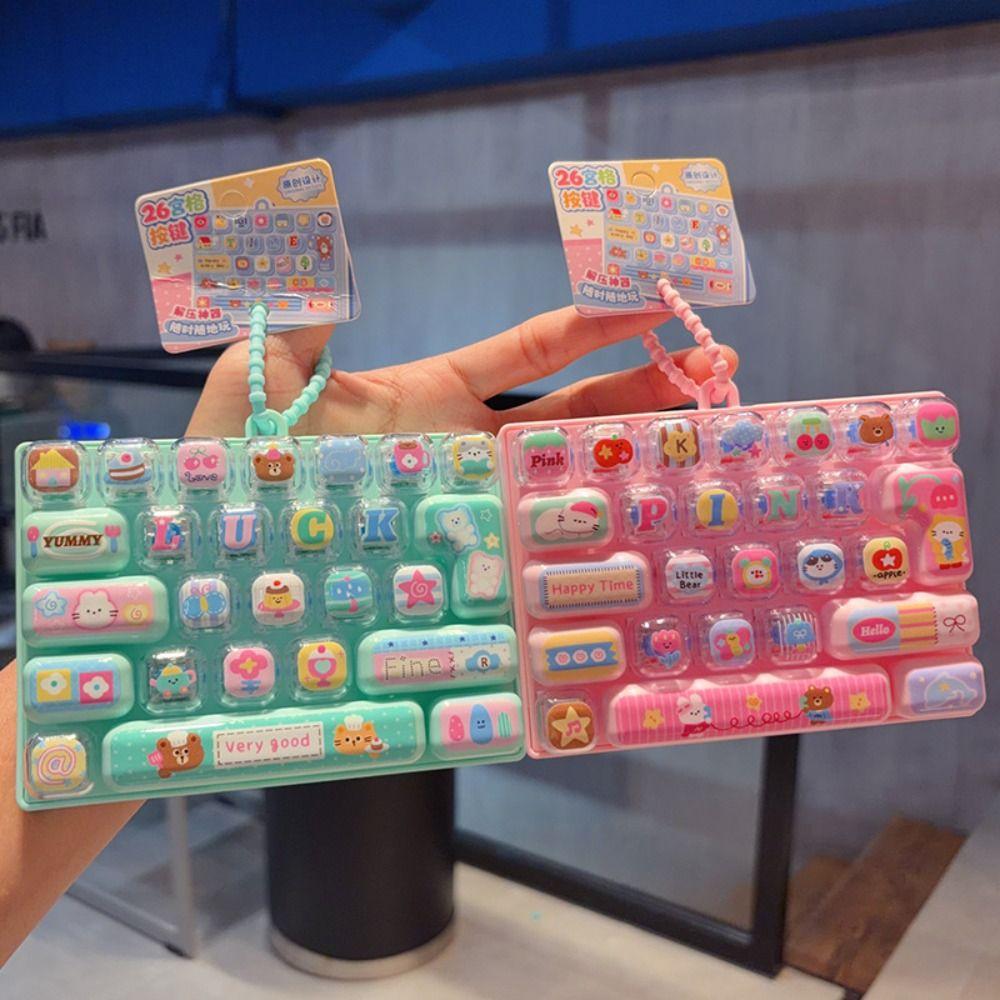 Animals Theme Mechanical Keyboard Pressable Keys Candy Color Keycap Keychain Bookbag Decor